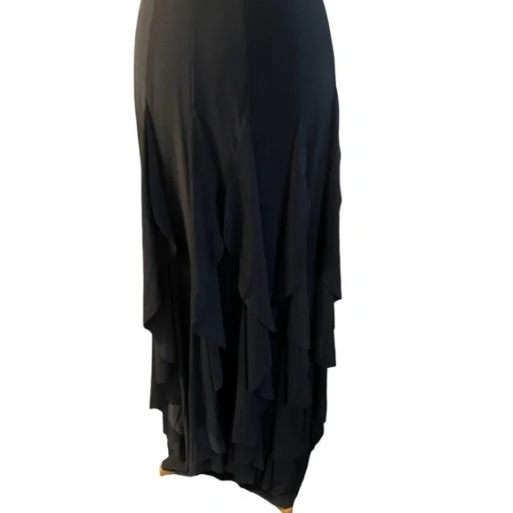 Betsy &‎ Adam Ruffle One Shoulder Women's Dress With rhinestone Accents, Size 4